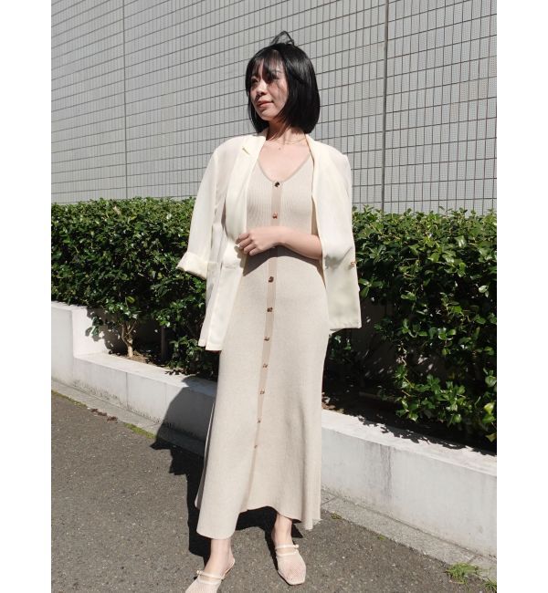 LAGUNAMOON「フロントボタンランジニットワンピース」|ワンピース|