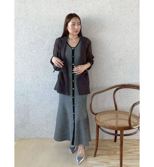 LAGUNAMOON「フロントボタンランジニットワンピース」|ワンピース|