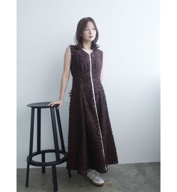 LAGUNAMOON「カットジャガードパイピングワンピース」|ワンピース|