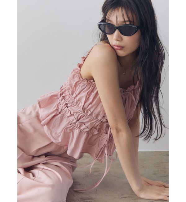 LAGUNAMOON「ギャザーペプラムキャミソール」|キャミソール|