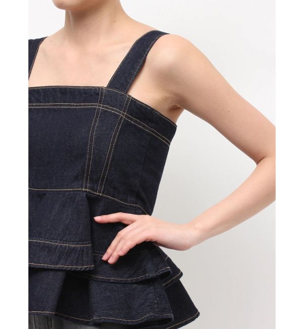 LAGUNAMOON「デニムペプラムキャミソール」|キャミソール|