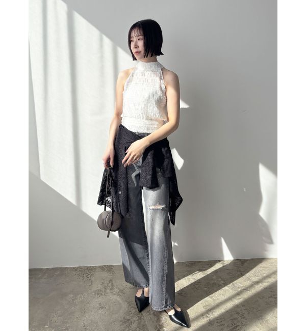 LAGUNAMOON「リップドデニムパンツ」|デニム|