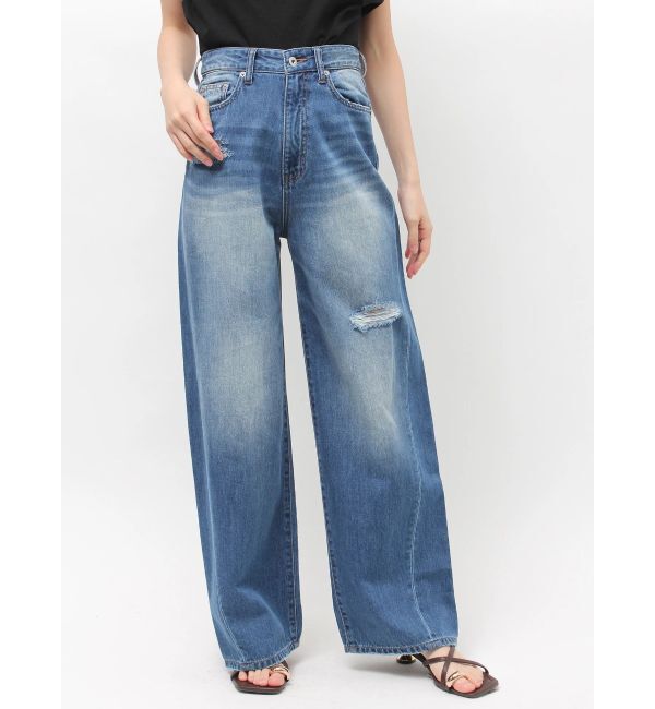 LAGUNAMOON「リップドデニムパンツ」|デニム|