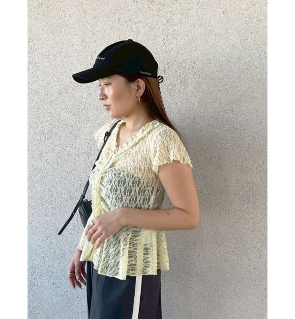 LAGUNAMOON「レースフリルペプラムトップス」|Tシャツ・カットソー|イエロー