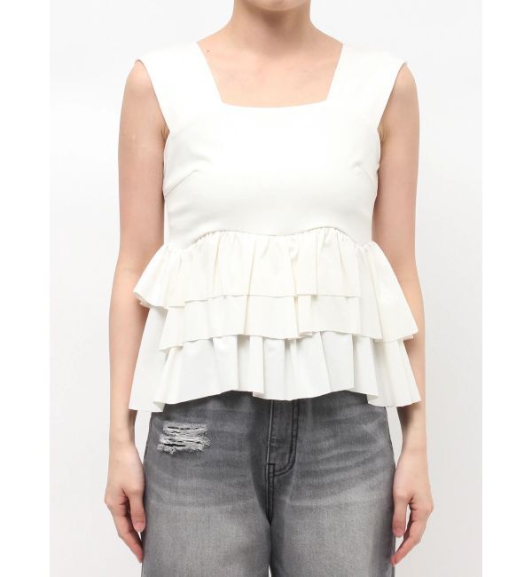 LAGUNAMOON「カーブペプラムカットノースリトップス」|Tシャツ・カットソー|