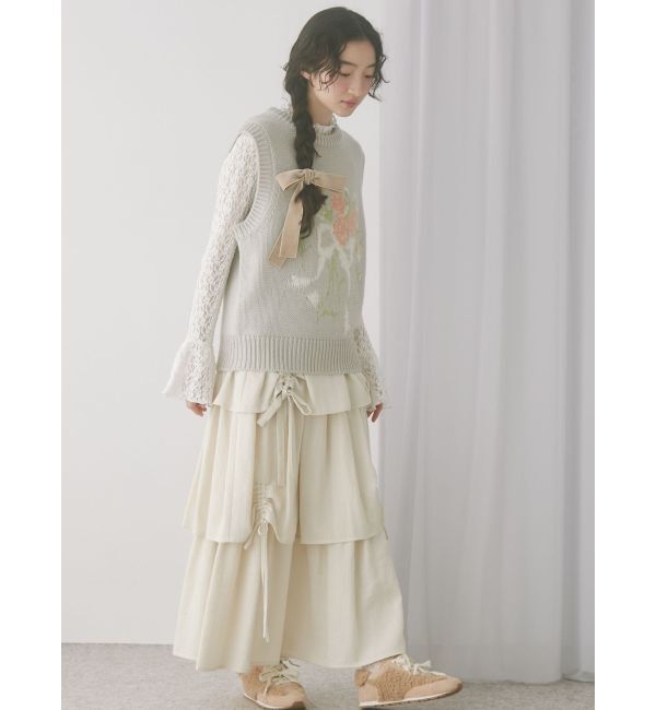 merry jenny「Wリボンフェイクファースニーカー」|スニーカー|