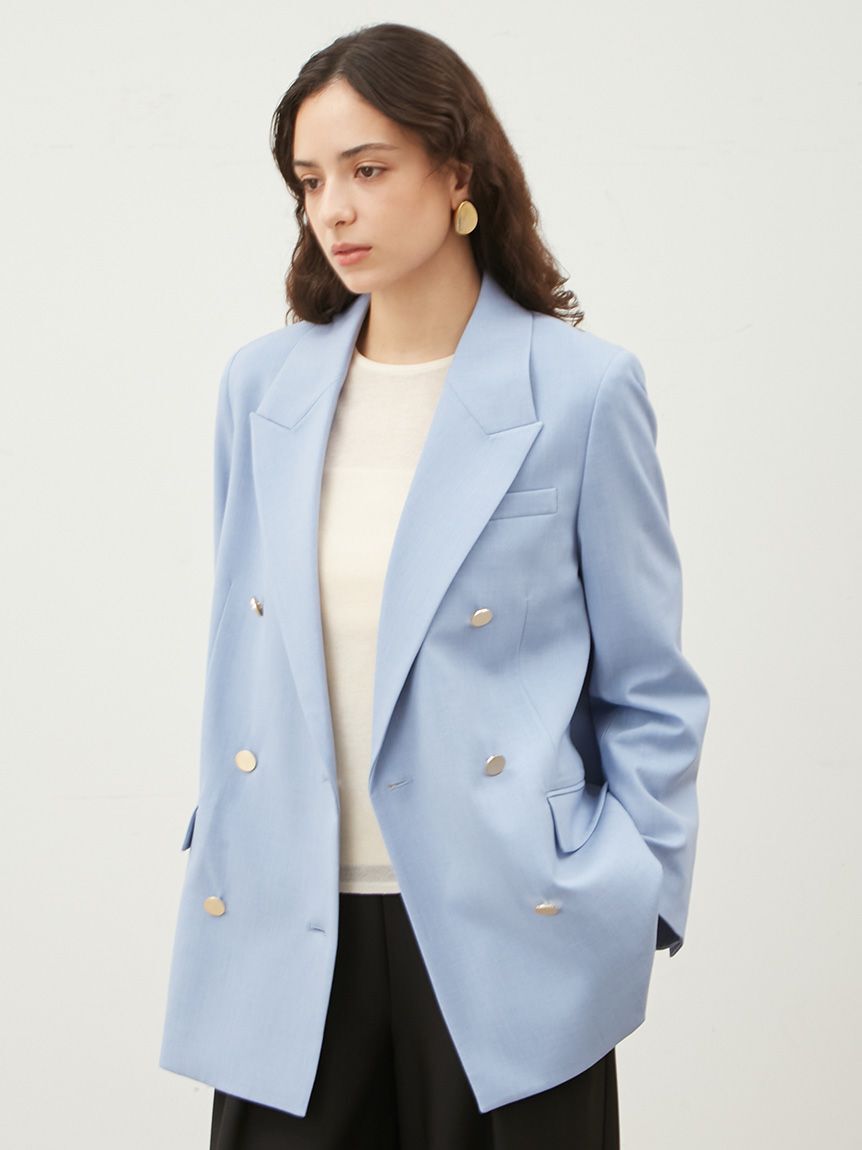 Mila Owen「金釦ダブルブレストロングブレザー」|テーラードジャケット|