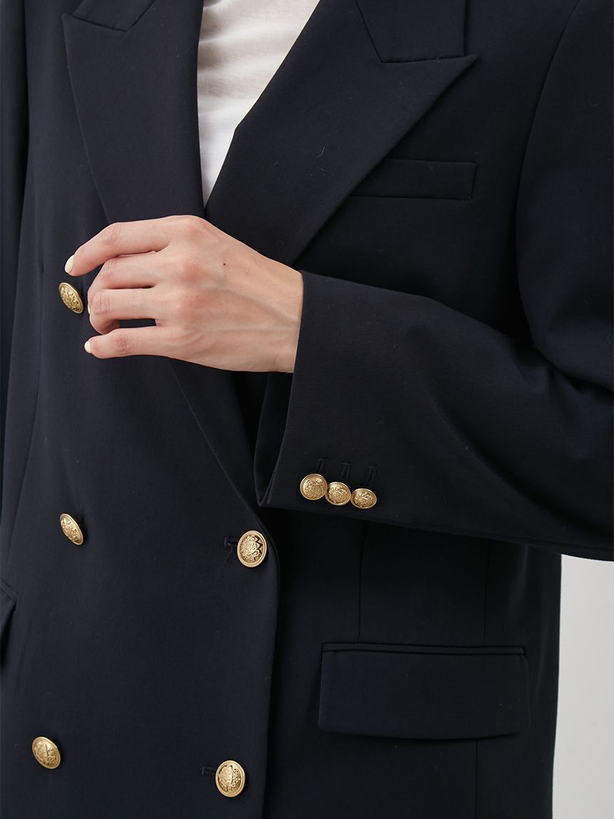 Mila Owen「金釦ダブルブレストロングブレザー」|テーラードジャケット|