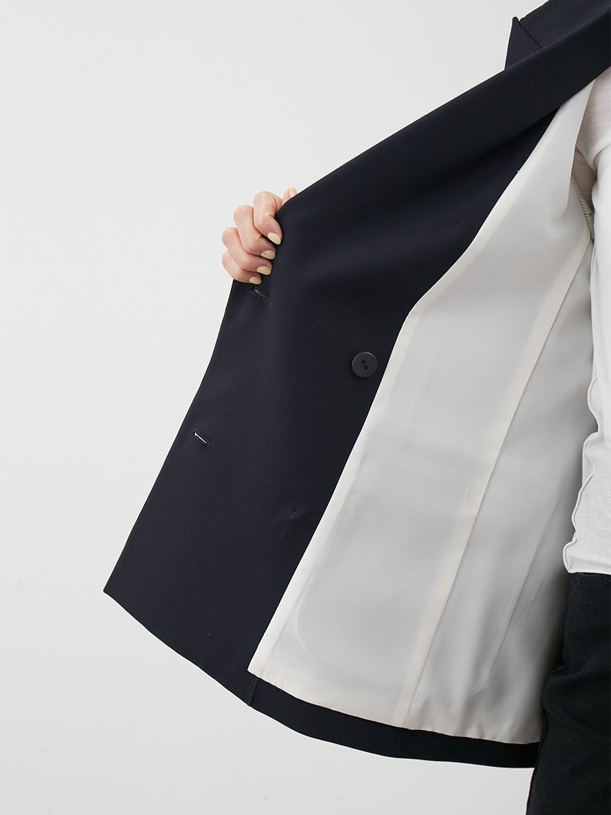 Mila Owen「金釦ダブルブレストロングブレザー」|テーラードジャケット|