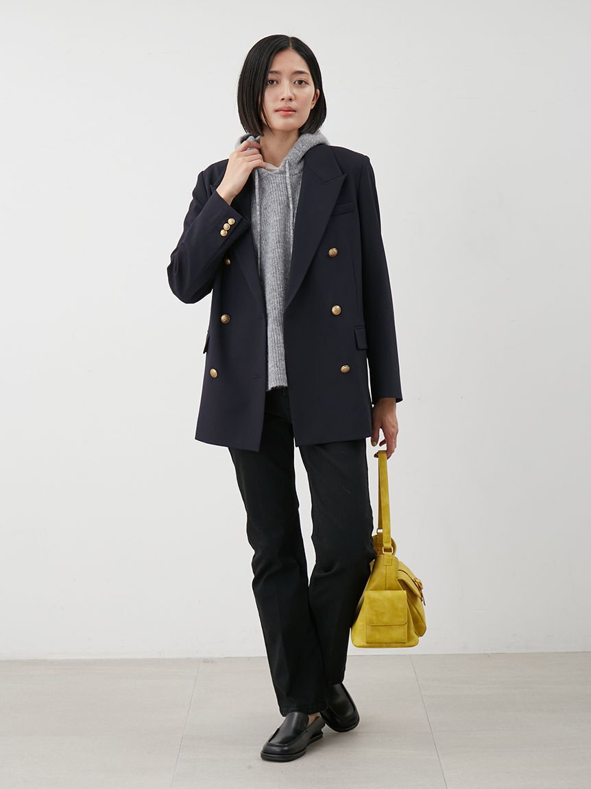 Mila Owen「金釦ダブルブレストロングブレザー」|テーラードジャケット|