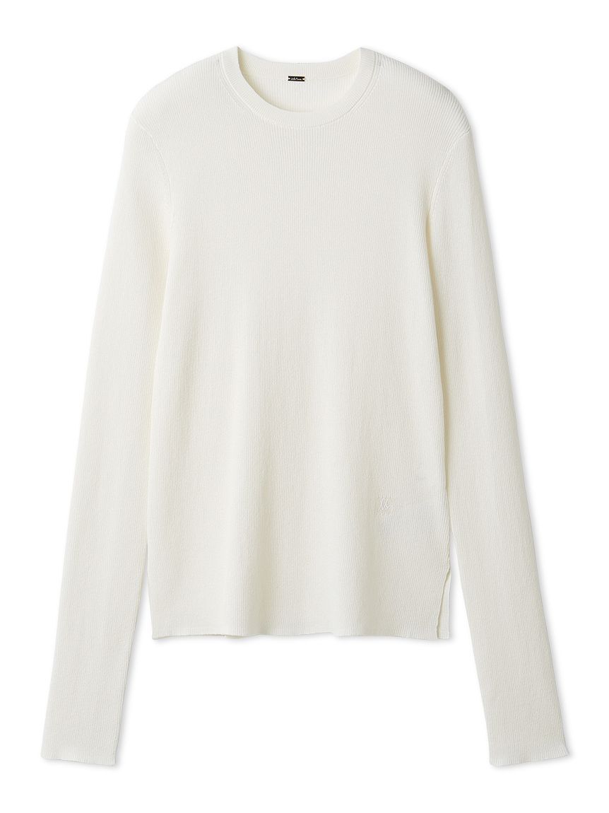 Mila Owen「シアーラメクルーネックリブニット」|ニット・セーター|