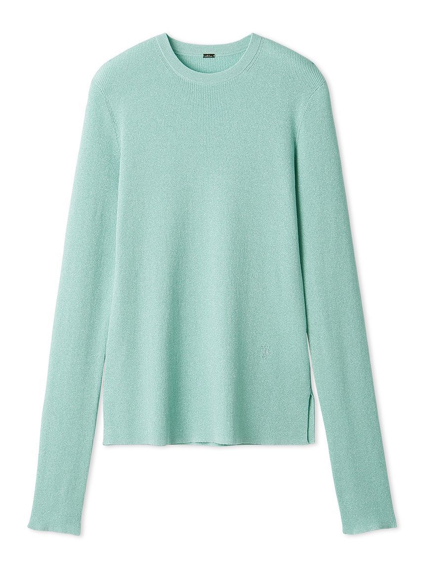 Mila Owen「シアーラメクルーネックリブニット」|ニット・セーター|