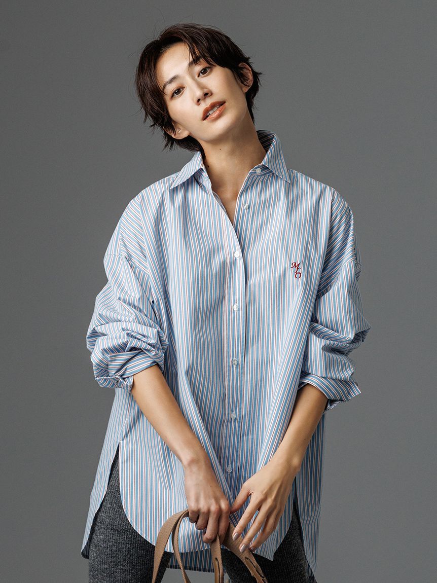 Mila Owen「2WAYカシュクールーオーバーサイズシャツ」|シャツ・ブラウス|BLU