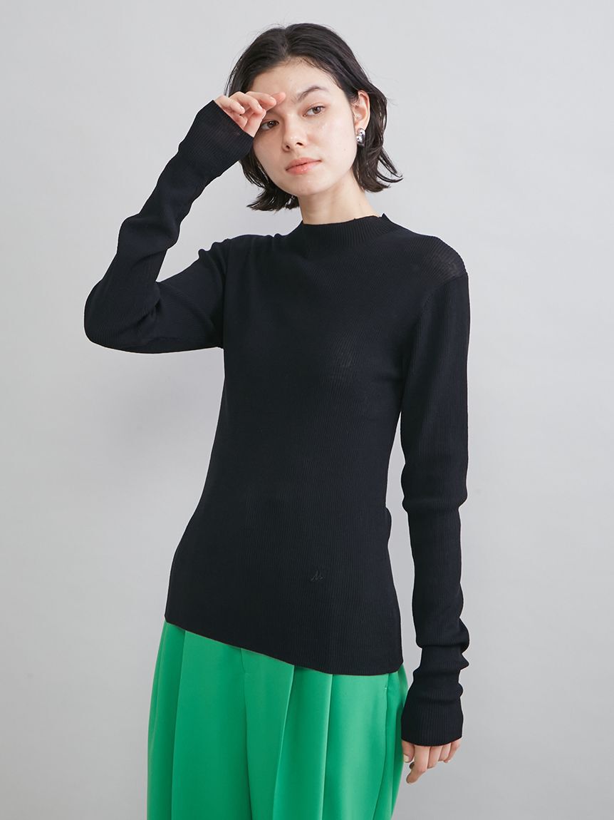 Mila Owen「ハイネックハイゲージシアーリブニット」|ニット・セーター|