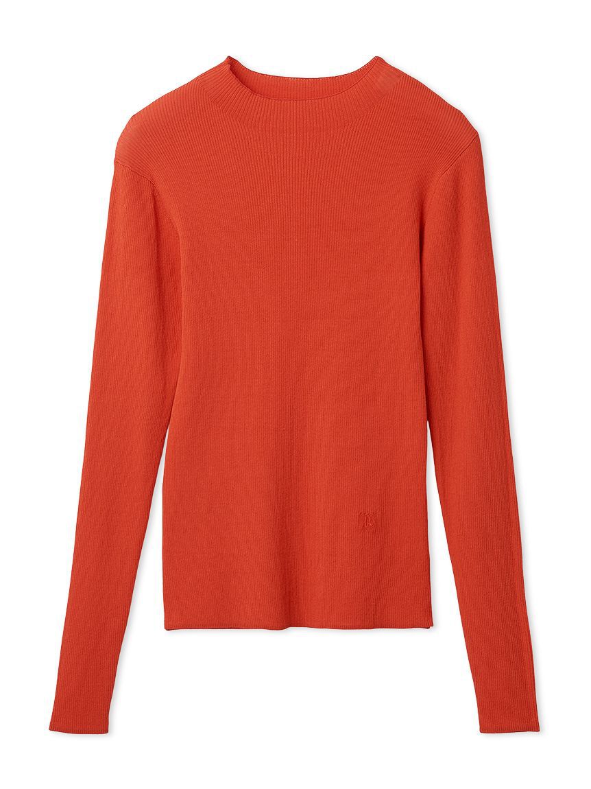 Mila Owen「ハイネックハイゲージシアーリブニット」|ニット・セーター|RED