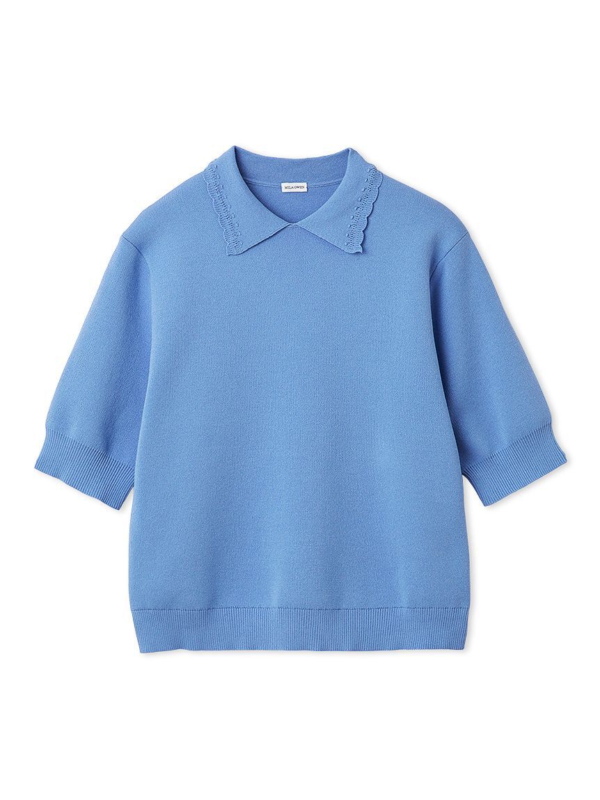 Mila Owen「【ウォッシャブル】【UVカット】スカラップレース衿ニットプルオーバー」|ニット・セーター|