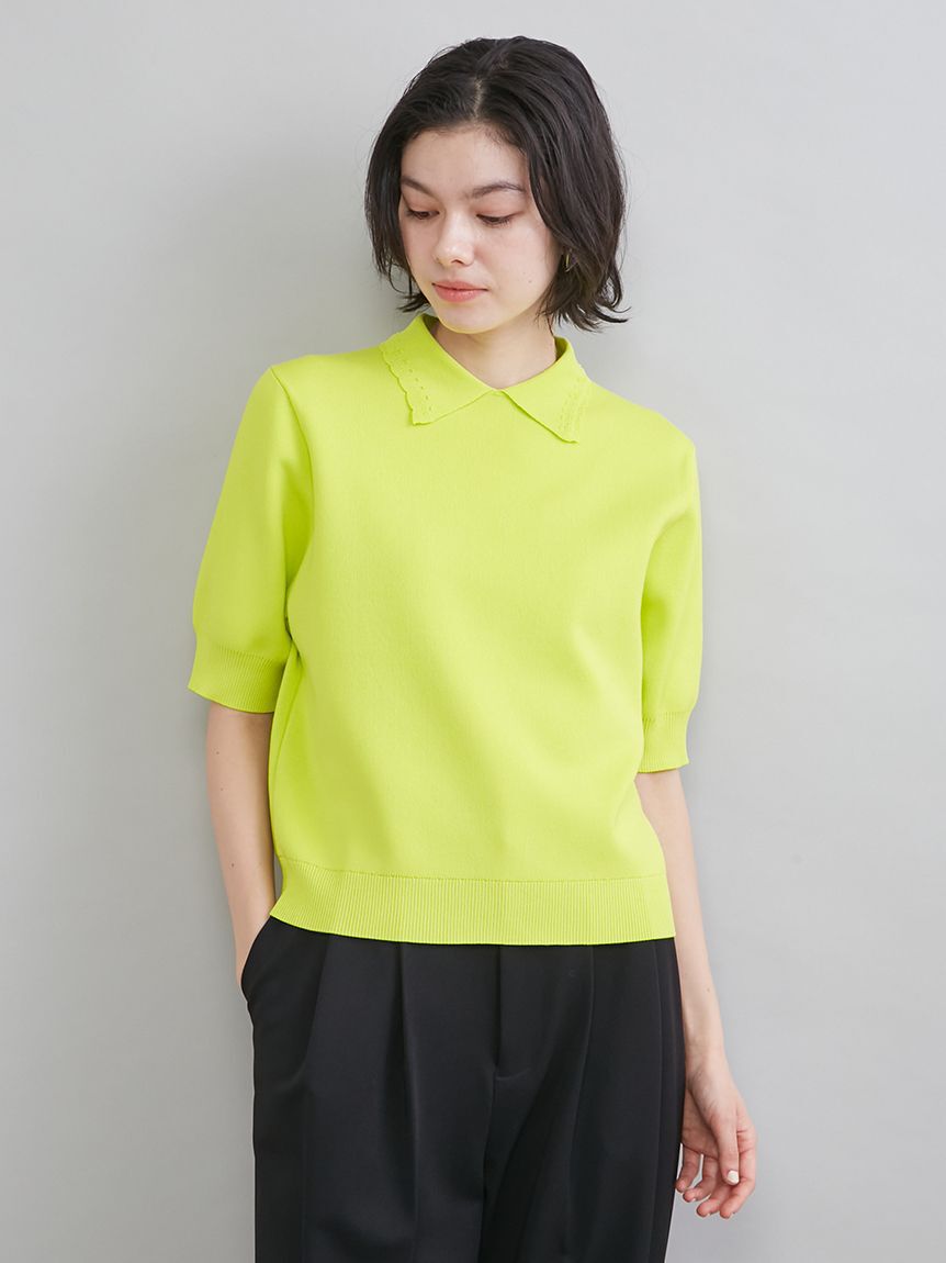 Mila Owen「【ウォッシャブル】【UVカット】スカラップレース衿ニットプルオーバー」|ニット・セーター|