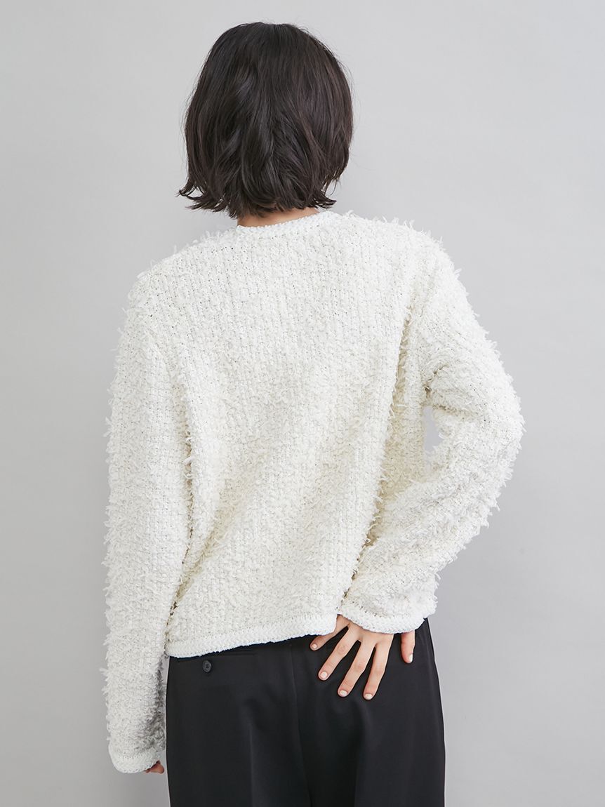 Mila Owen「ニットツイードジャケット」|ノーカラージャケット|