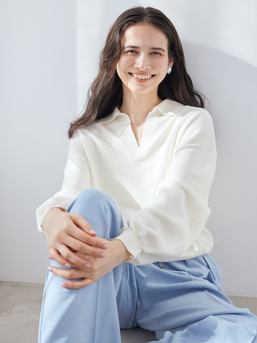 Mila Owen「【WEB限定カラー】シアーポロニット」|ニット・セーター|