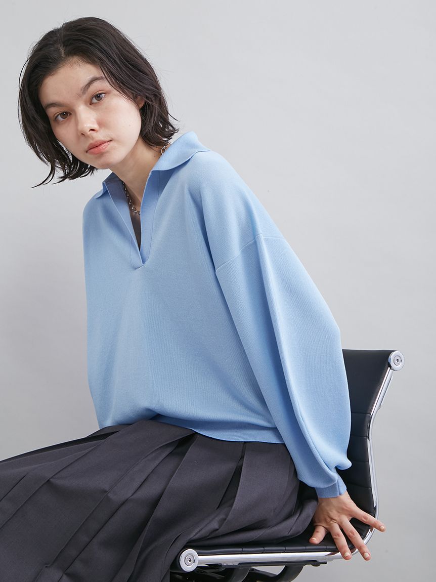 Mila Owen「【WEB限定カラー】シアーポロニット」|ニット・セーター|