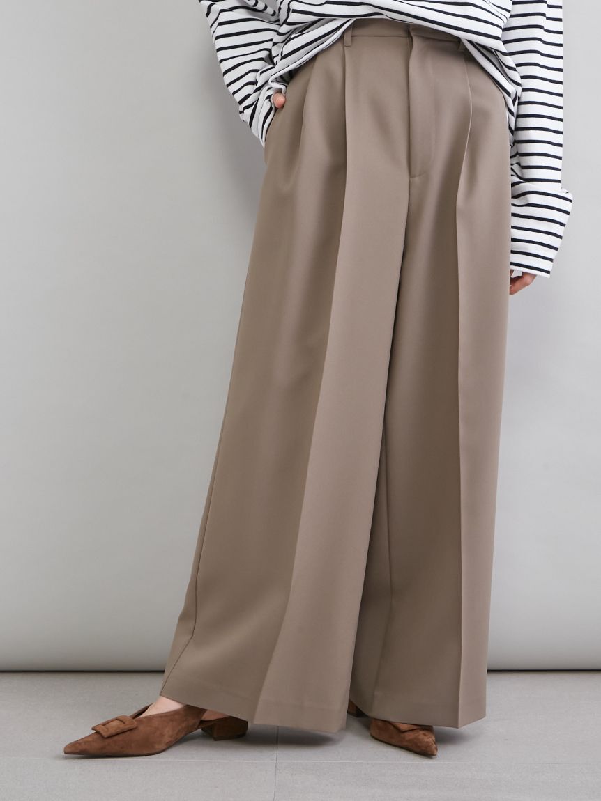 Mila Owen「【井桁弘恵さん監修】２タックワイドパンツ」|チノ|