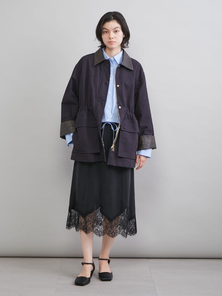 Mila Owen「ストライプドロストショートシャツ」|シャツ・ブラウス|