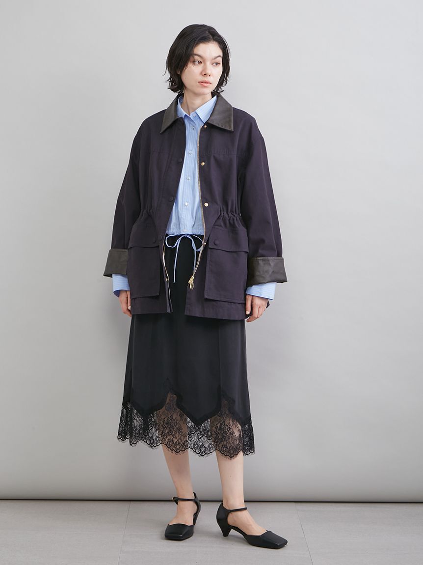 Mila Owen「ストライプドロストショートシャツ」|シャツ・ブラウス|