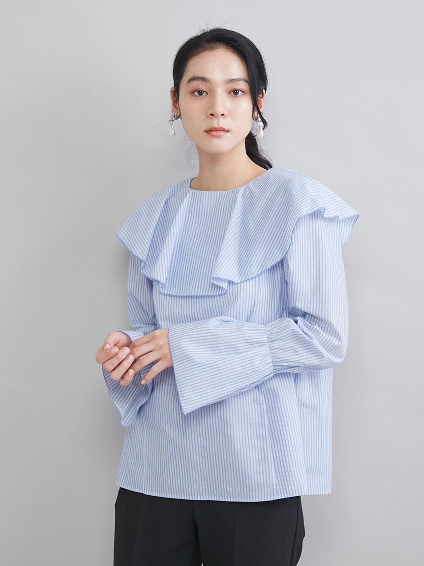 Mila Owen「ラッフルカラーシアーブラウス」|シャツ・ブラウス|