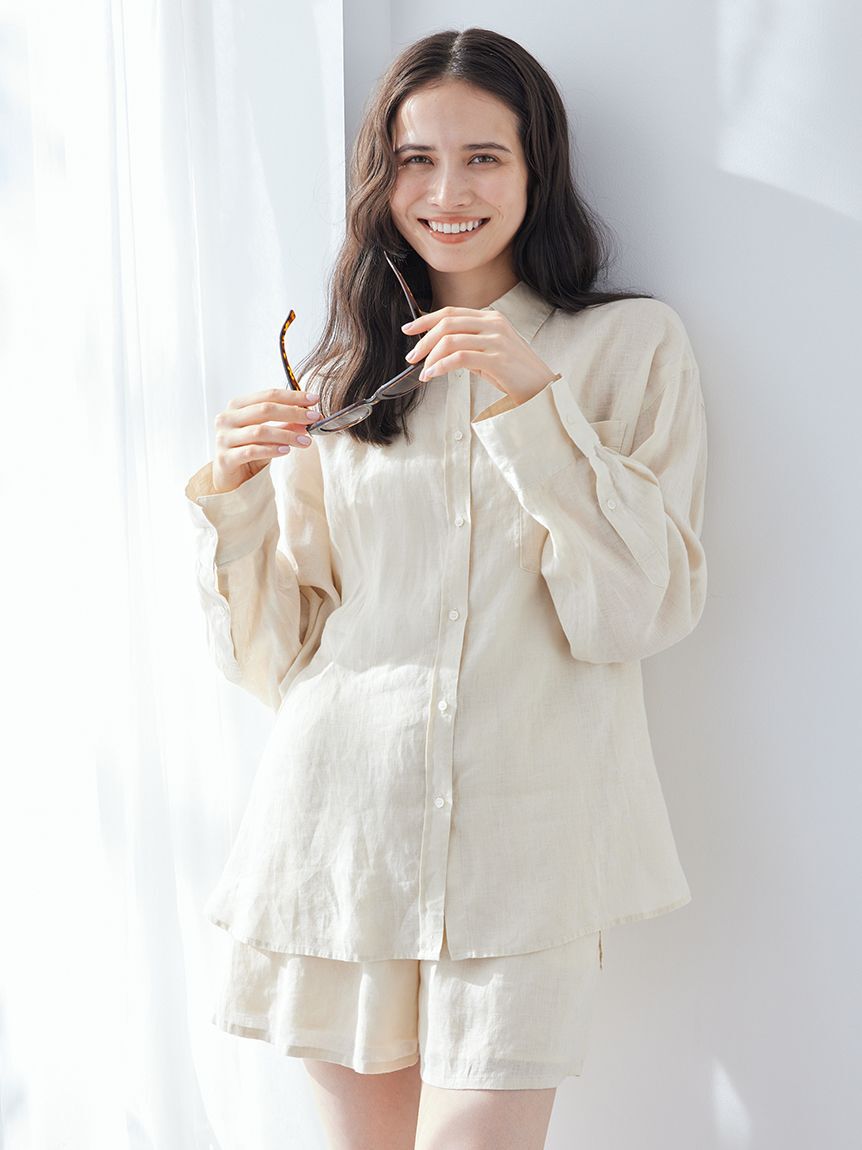Mila Owen「ポケット付きフレンチリネンシャツ」|シャツ・ブラウス|