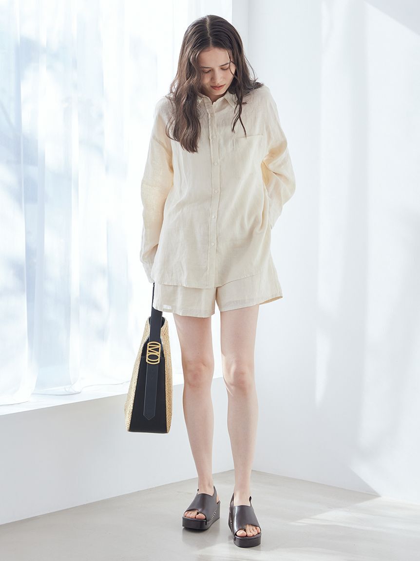 Mila Owen「ポケット付きフレンチリネンシャツ」|シャツ・ブラウス|