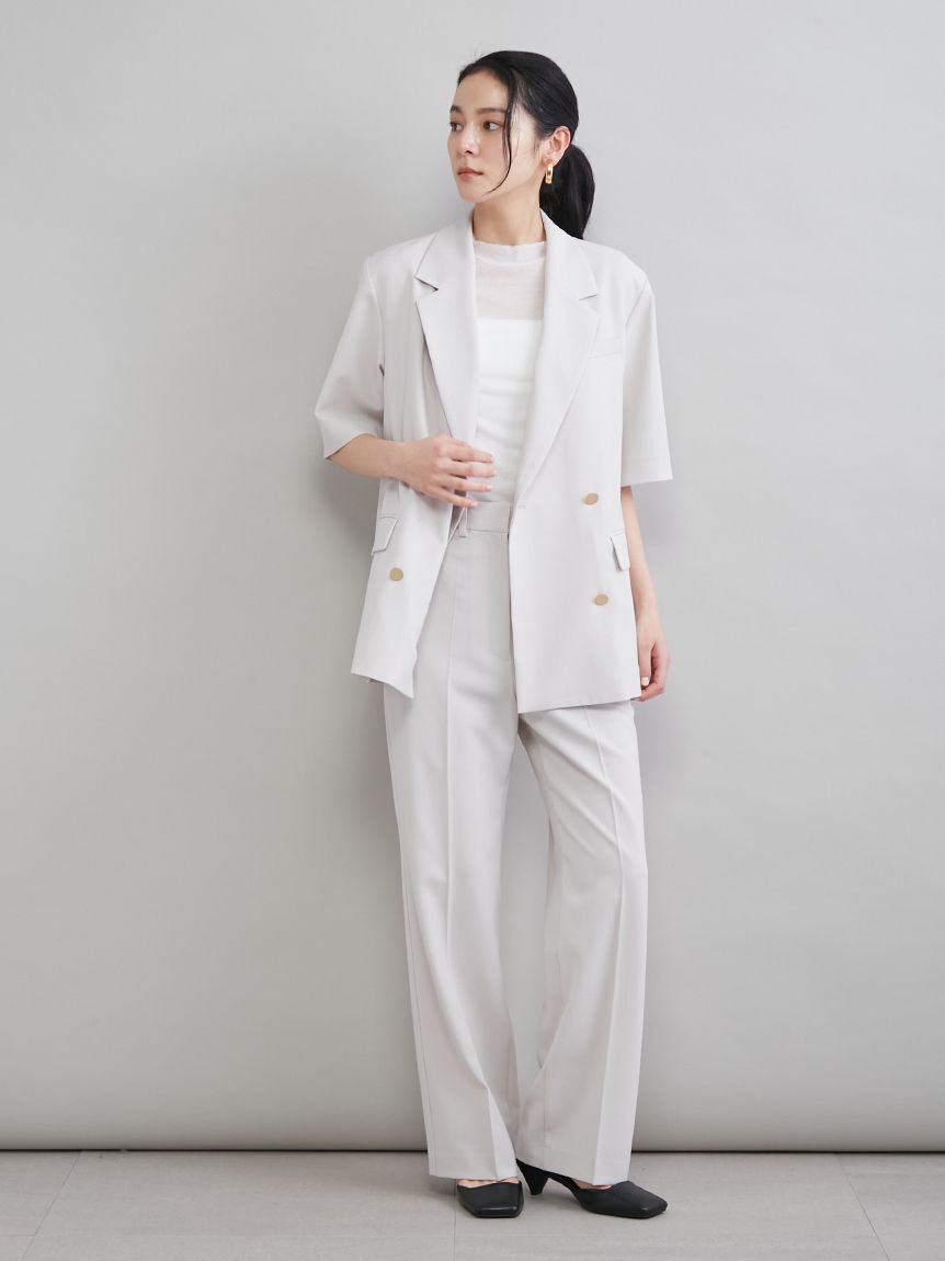 Mila Owen「【ＵＶカット】金釦ハーフスリーブジャケット」|テーラードジャケット|