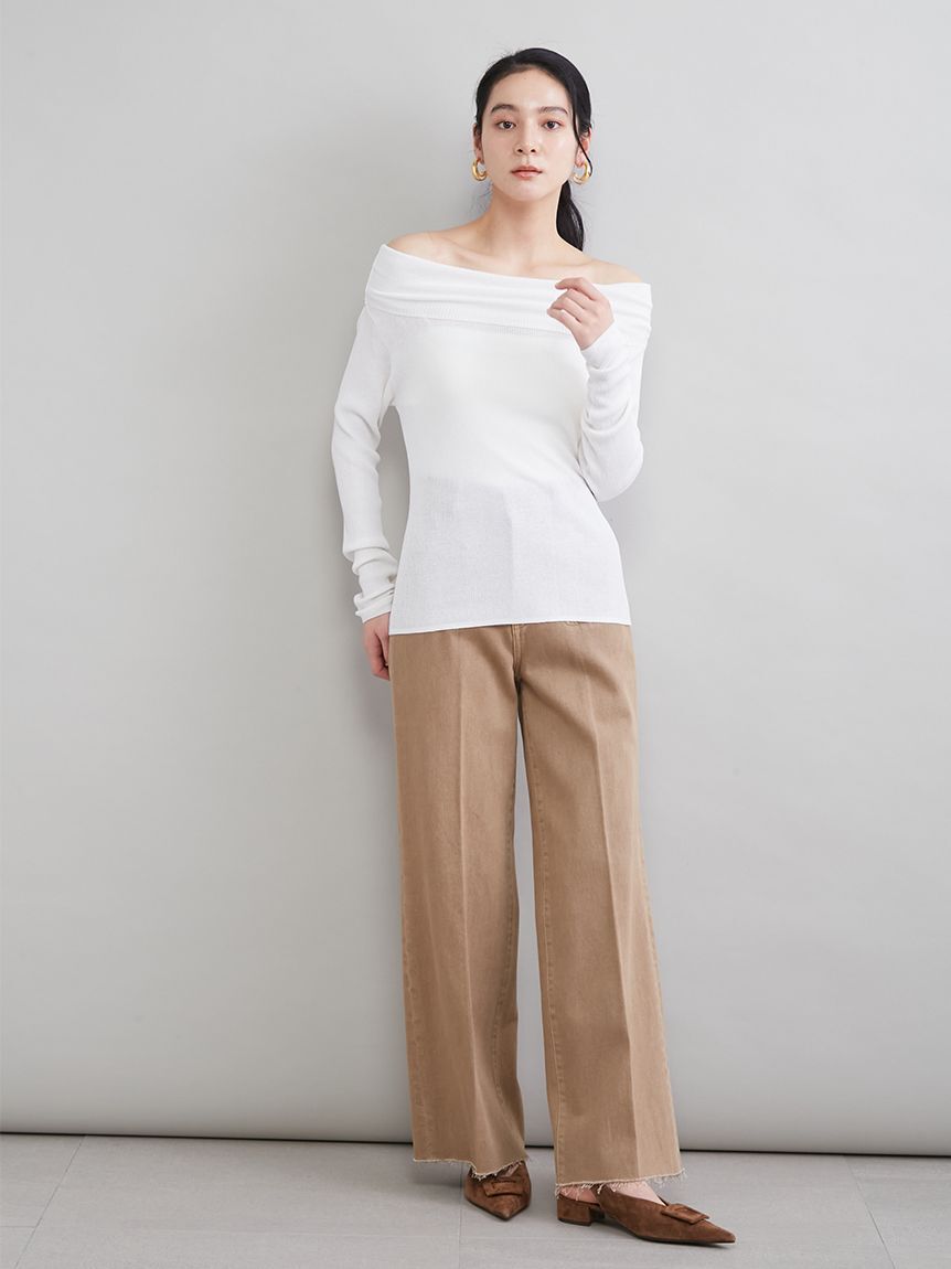 Mila Owen「ハイゲージドレープオフショルニット」|ニット・セーター|