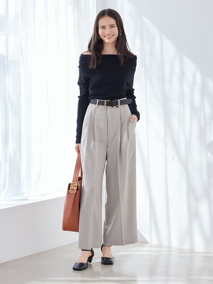 Mila Owen「ハイゲージドレープオフショルニット」|ニット・セーター|