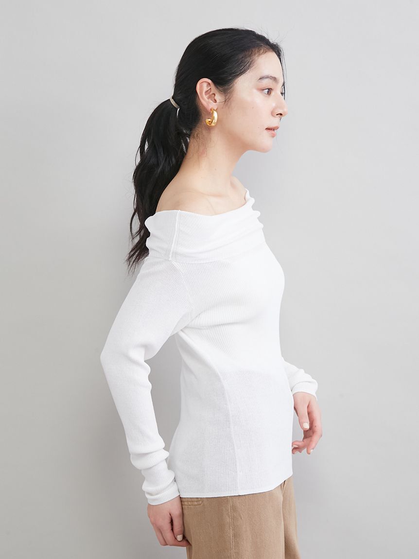 Mila Owen「ハイゲージドレープオフショルニット」|ニット・セーター|