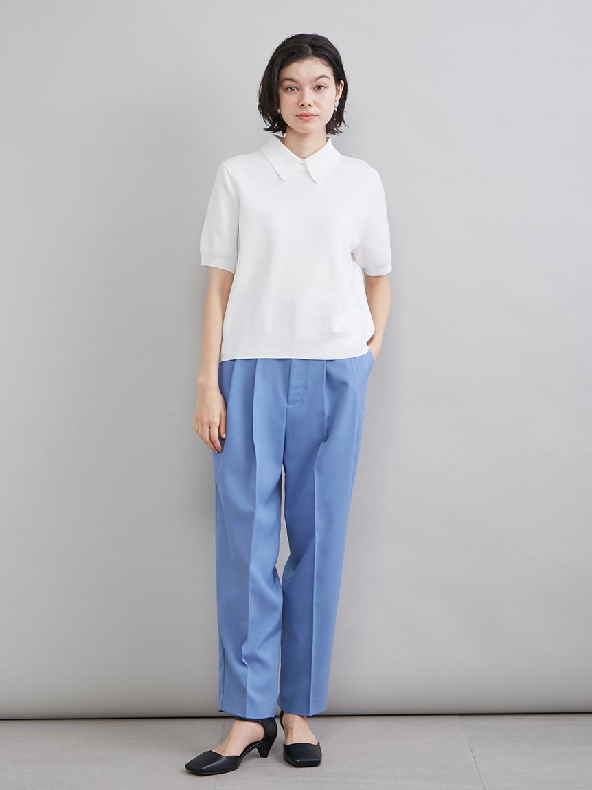 Mila Owen「【WEB限定カラー】２ＷＡＹ衿取り外しポロニットプルオーバー」|ニット・セーター|