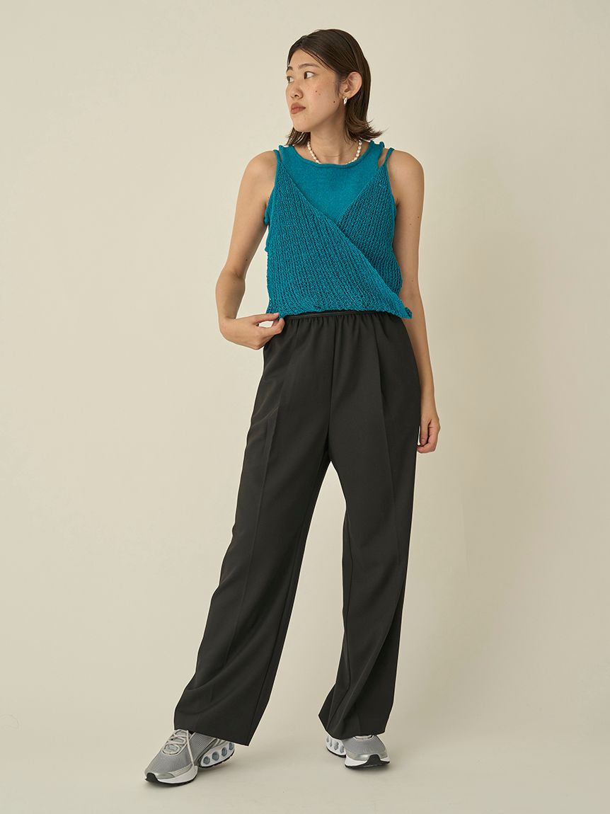 emmi atelier「【10th】emmiロゴジャガードゴムタックパンツ」|チノ|