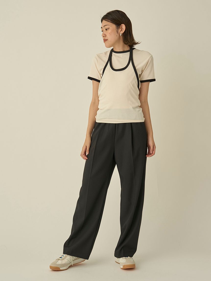 emmi atelier「【10th】emmiロゴジャガードゴムタックパンツ」|チノ|