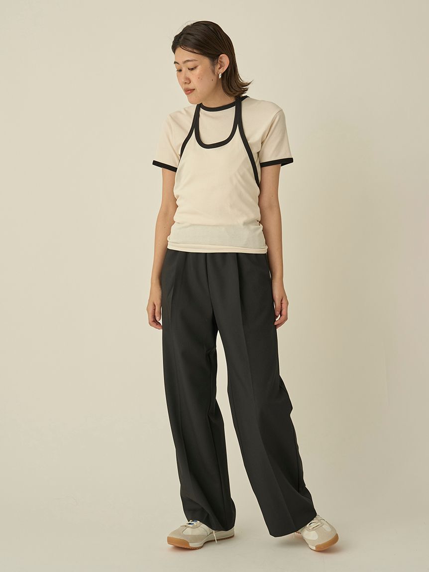 emmi atelier「【10th】emmiロゴジャガードゴムタックパンツ」|チノ|