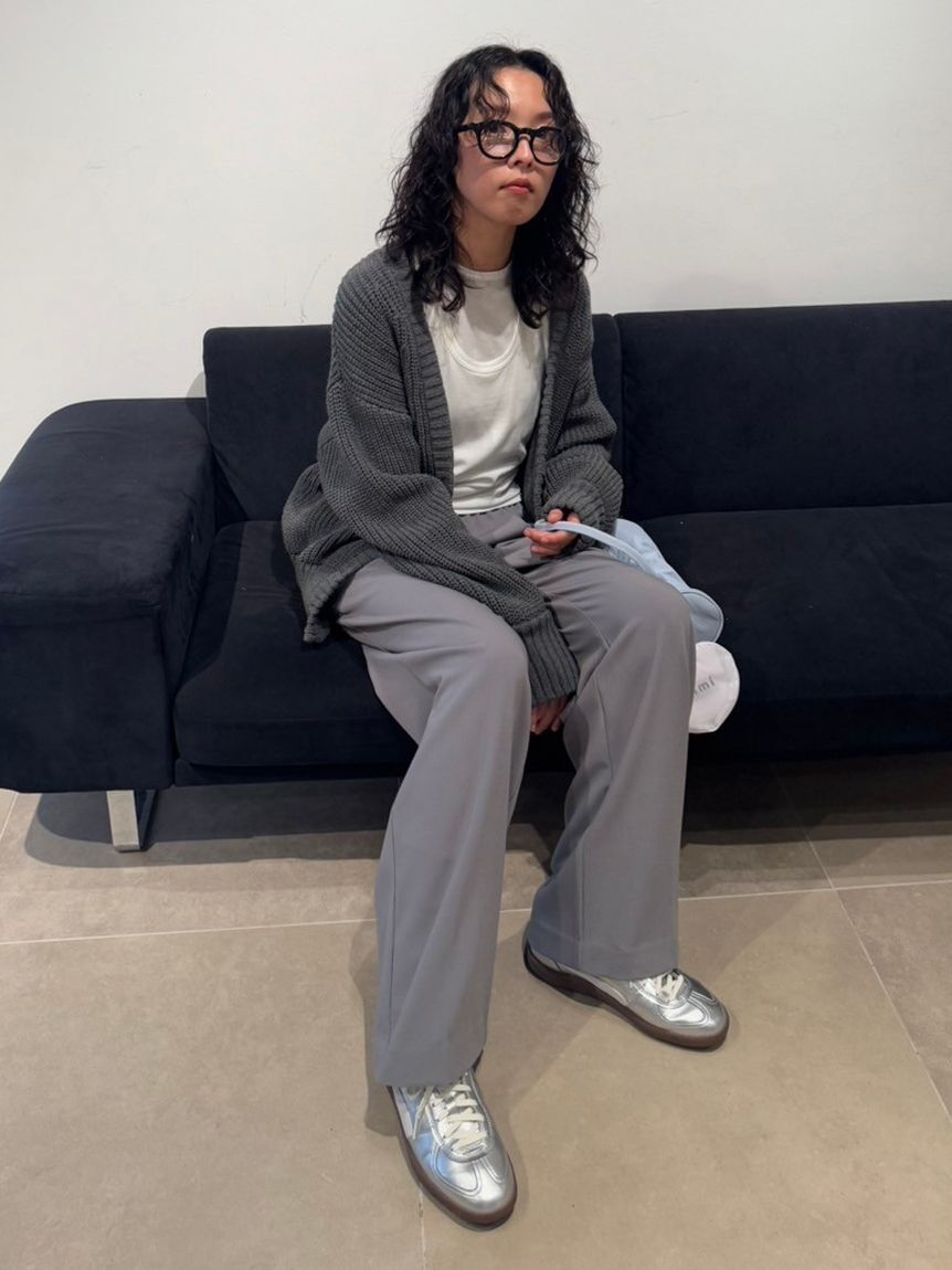 emmi atelier「【10th】emmiロゴジャガードゴムタックパンツ」|チノ|