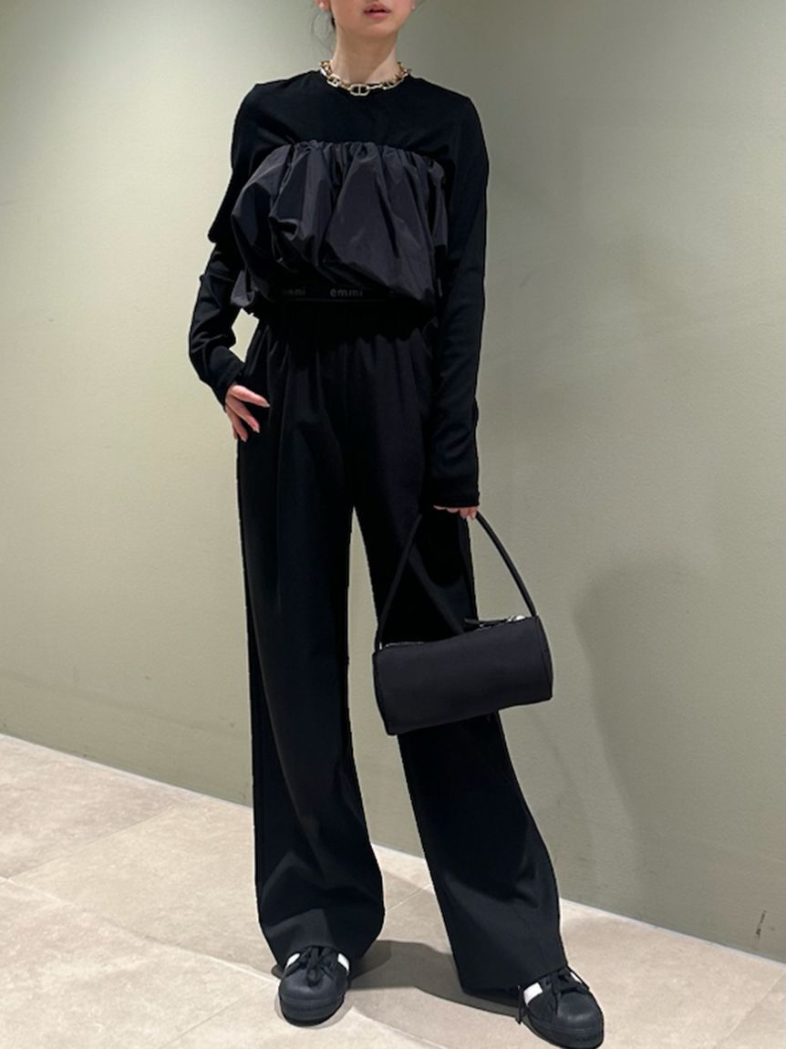 emmi atelier「【10th】emmiロゴジャガードゴムタックパンツ」|チノ|