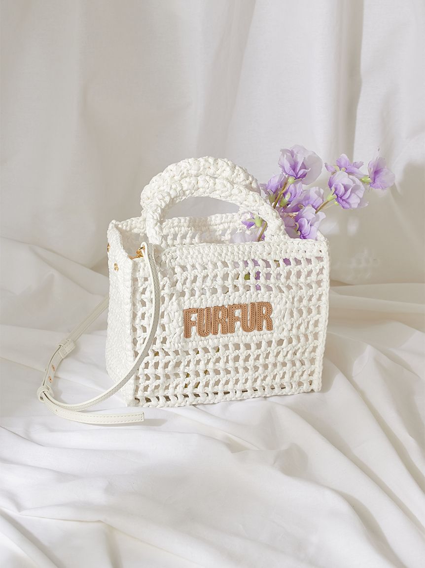 FURFUR「【限定カラー】ラフィアロゴトートバッグ」|トートバッグ|WHT