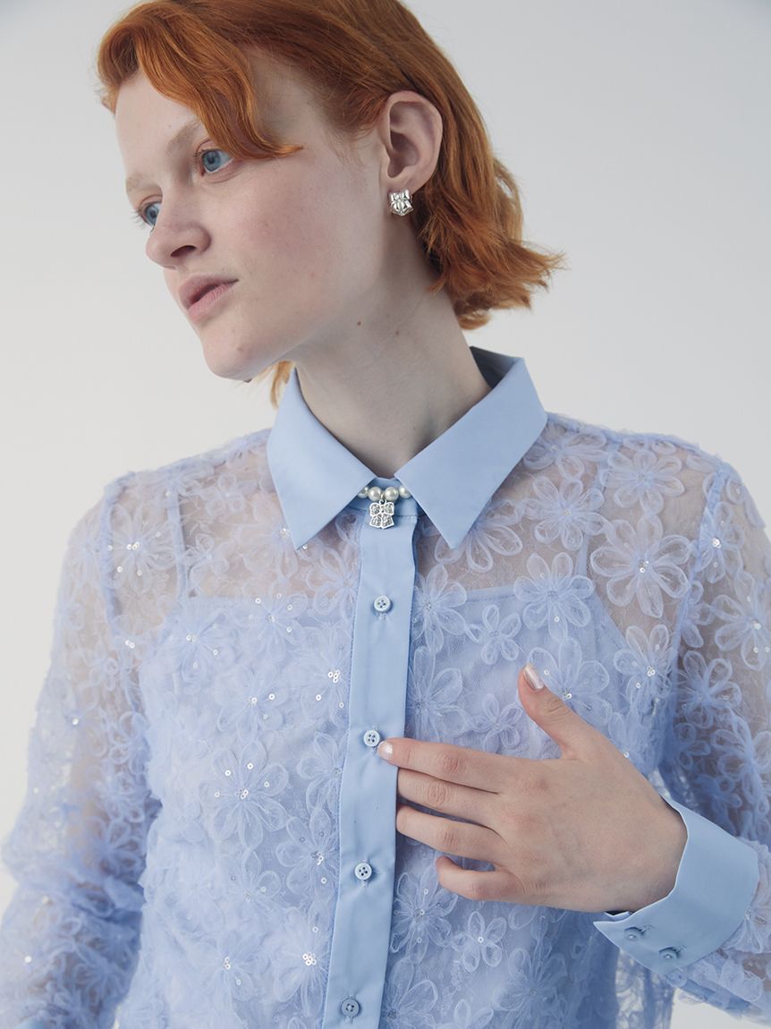 FURFUR「立体フラワーレースブラウス」|シャツ・ブラウス|