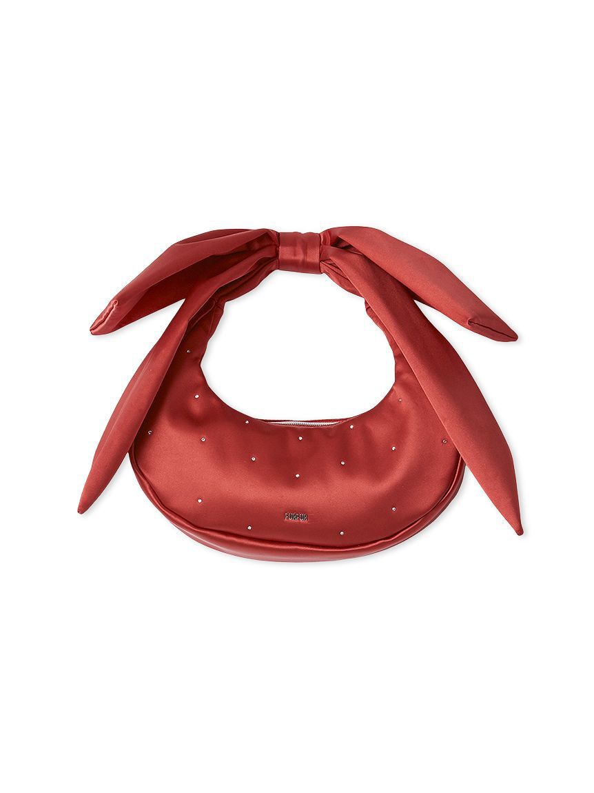 FURFUR「リボンハンドルサテンムーンバッグ」|ハンドバッグ|