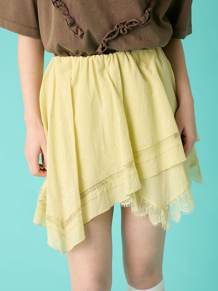 FURFUR「ハンカチ刺繍スカショーパン」|キュロット|