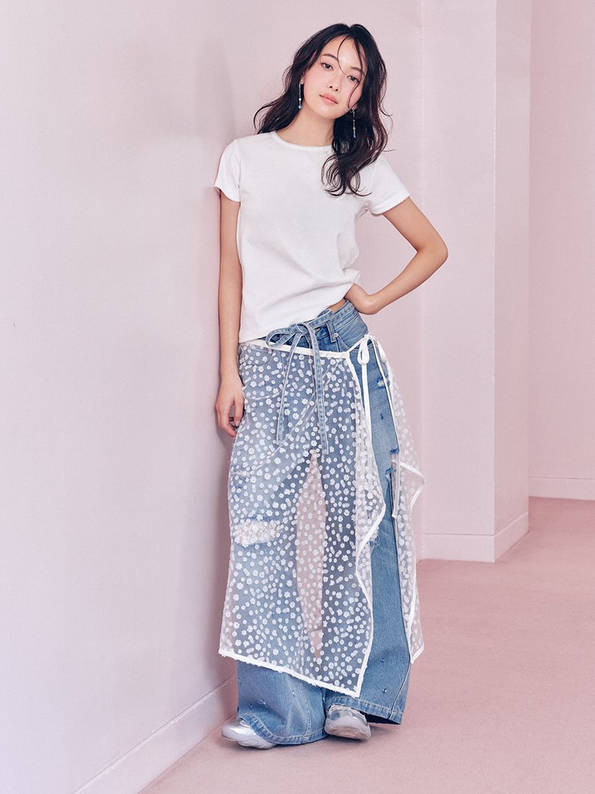 FURFUR「【新色追加】レースクラッシュデニムパンツ」|デニム|