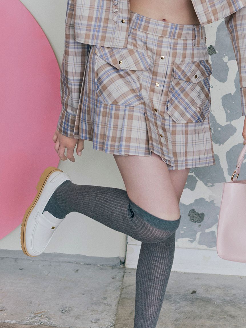 FURFUR「チェック柄プリーツミニスカート」|スカート|