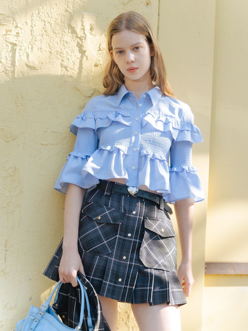 FURFUR「チェック柄プリーツミニスカート」|スカート|