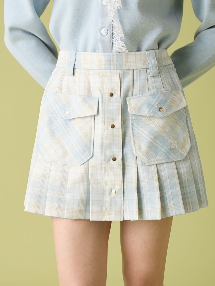 FURFUR「チェック柄プリーツミニスカート」|スカート|LBLU