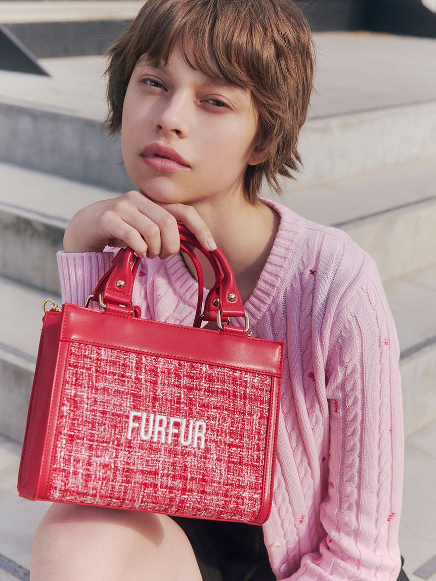 FURFUR「【限定カラー】ツイードロゴトートバッグ」|トートバッグ|