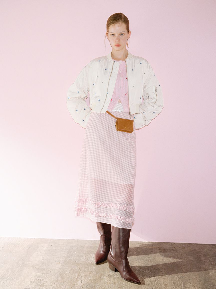 FURFUR「フラワー刺繍ケーブルカーディガン」|カーディガン|